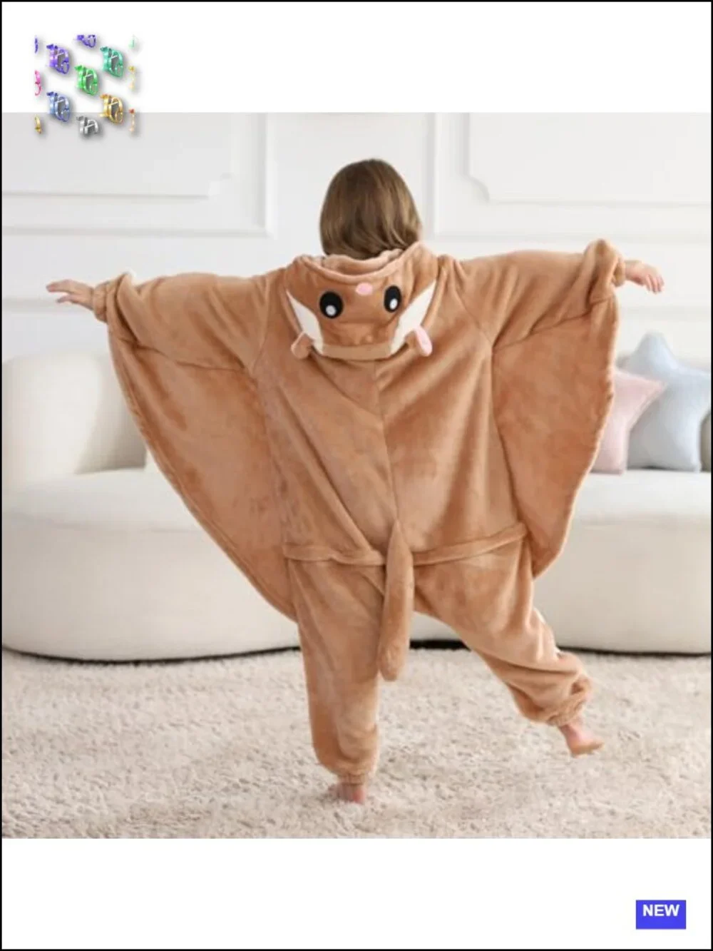 Kids Fleece Animal One-Piece Pajamas Zipper Cosplay Costume Boys Girls